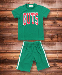 吸汗ワッフルアメカジプリント半袖セットアップ キッズ