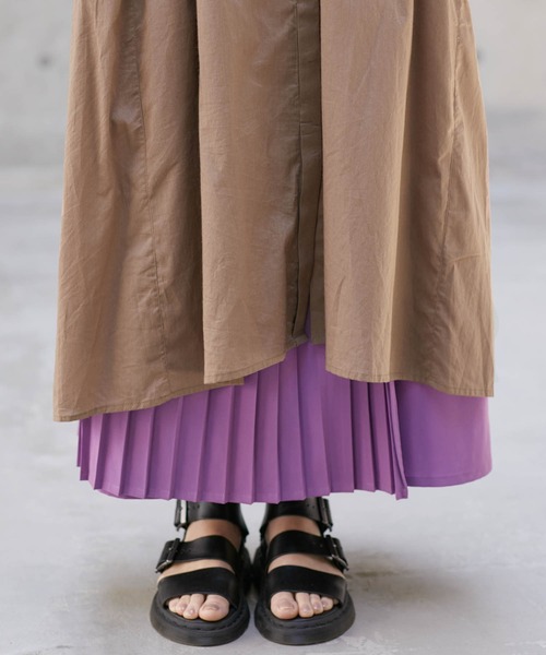 Chaco closet（チャコ クローゼット）の「ウエストベルト付きインド綿キャンブリックバックプリーツフレア シャツワンピース（シャツワンピース・レディース・ベージュ系その他/ブラック/ブルー系その他/カーキ/ベージュ/グリーン/モカ/ネイビー・M）」の19枚目の写真