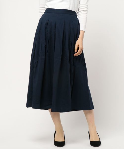 CRAFT STANDARD BOUTIQUE（クラフトスタンダードブティック）の「タックロングスカート○（スカート・レディース・グリーン/ネイビー/チャコールグレー/ブルー・M/L）」の7枚目の写真
