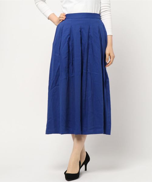 CRAFT STANDARD BOUTIQUE（クラフトスタンダードブティック）の「タックロングスカート○（スカート・レディース・グリーン/ネイビー/チャコールグレー/ブルー・M/L）」の8枚目の写真