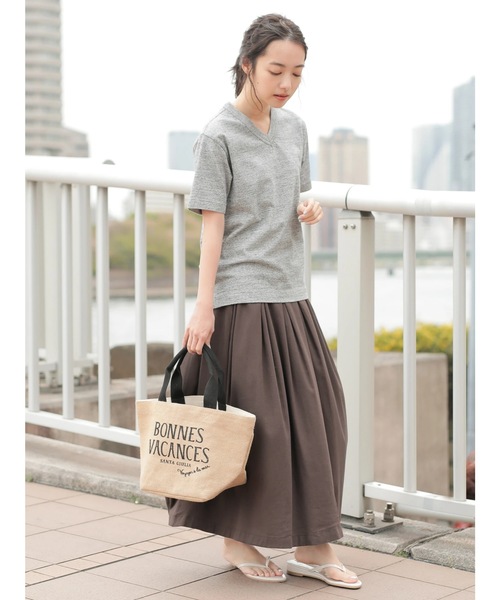 CRAFT STANDARD BOUTIQUE（クラフトスタンダードブティック）の「タックロングスカート○（スカート・レディース・グリーン/ネイビー/チャコールグレー/ブルー・M/L）」の10枚目の写真