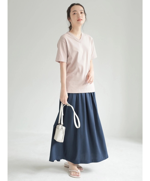 CRAFT STANDARD BOUTIQUE（クラフトスタンダードブティック）の「タックロングスカート○（スカート・レディース・グリーン/ネイビー/チャコールグレー/ブルー・M/L）」の11枚目の写真