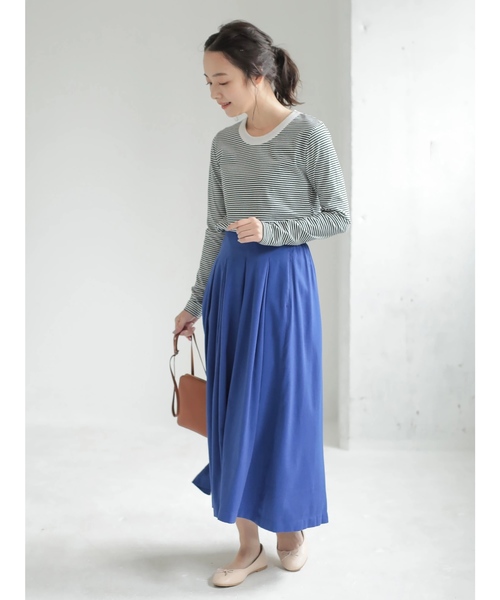 CRAFT STANDARD BOUTIQUE（クラフトスタンダードブティック）の「タックロングスカート○（スカート・レディース・グリーン/ネイビー/チャコールグレー/ブルー・M/L）」の17枚目の写真