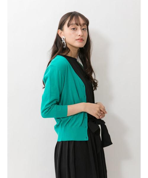 YECCA VECCA（イェッカヴェッカ）の「・ウエストリボンロング丈カットソーワンピース ●（ワンピース・レディース・ブラウン/サックスブルー/ブラック・FREE）」の4枚目の写真