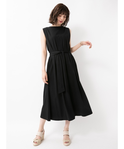 YECCA VECCA（イェッカヴェッカ）の「・ウエストリボンロング丈カットソーワンピース ●（ワンピース・レディース・ブラウン/サックスブルー/ブラック・FREE）」の21枚目の写真