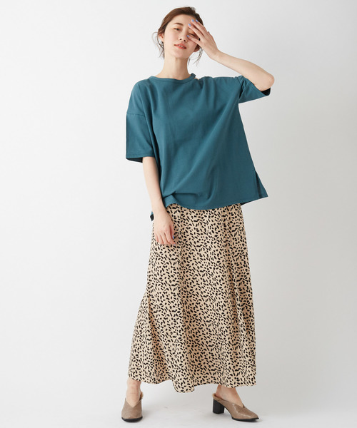 DISCOAT（ディスコート）の「綿テンセル肩開きプルオーバー（Tシャツ/カットソー・レディース・ブラック/ライトグレー/ブラウン/モスグリーン・FREE）」の15枚目の写真