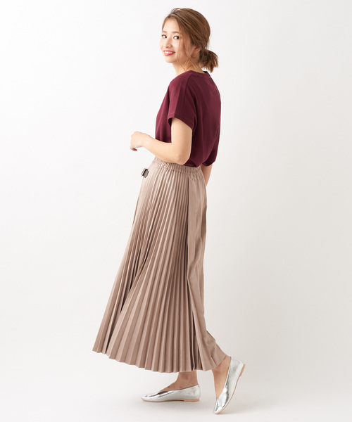 DISCOAT（ディスコート）の「ワッフルミニロゴ刺繍Tシャツ（Tシャツ/カットソー・レディース・チャコールグレー/ベージュ/アイボリー/ボルドー・FREE）」の14枚目の写真