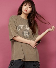 Tシャツ/カットソー（ベージュ系・バックプリント）ファッション