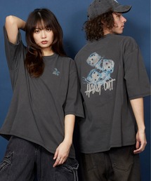 unrelaxing（アンリラクシング）の「ヴィンテージライク 古着風 綿100％ピグメント加工TプリントTシャツ（Tシャツ/カットソー・レディース）」