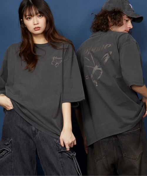 セール】ヴィンテージライク 古着風 綿100％ピグメント加工TプリントT