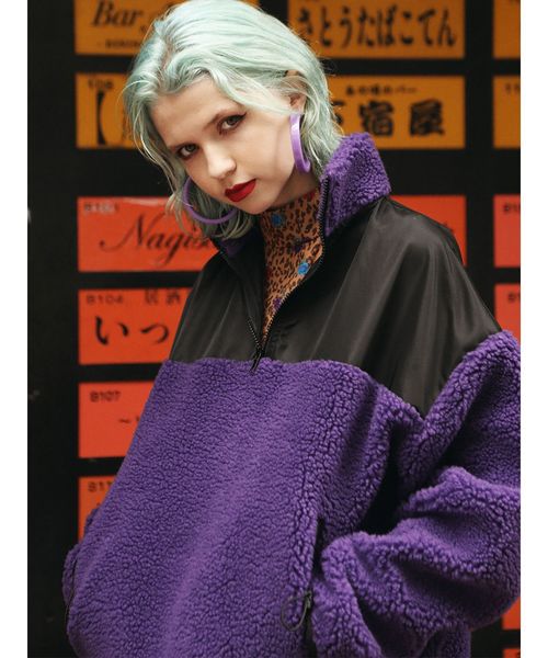 jouetie（ジュエティ）の「ボアハーフジッププルオーバー（その他トップス・レディース・オフホワイト/ブラック/パープル・MEDIUM）」の13枚目の写真