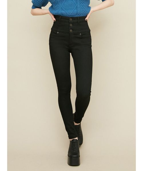 EMODA（エモダ）の「【ELDER】NUDEハイウエストデニム（デニムパンツ・レディース・ブラック/インディゴブルー・X-SMALL/SMALL/MEDIUM）」の2枚目の写真