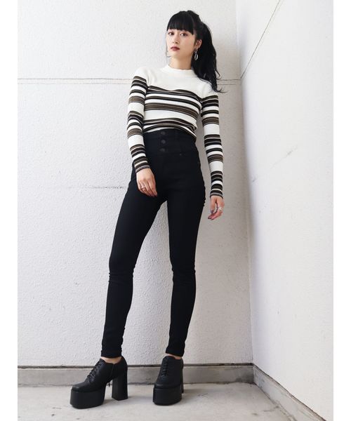 EMODA（エモダ）の「【ELDER】NUDEハイウエストデニム（デニムパンツ・レディース・ブラック/インディゴブルー・X-SMALL/SMALL/MEDIUM）」の15枚目の写真