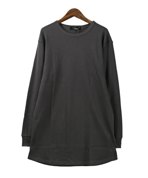 LUXSTYLE（ラグスタイル）の「ワッフルトールロンT（Tシャツ/カットソー・メンズ・ホワイト/ブラック/グレー/ベージュ/ブラウン/カーキ/モカ/チャコール/ネイビー・S/M/L/XL）」の21枚目の写真