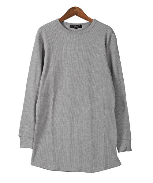 LUXSTYLE（ラグスタイル）の「ワッフルトールロンT（Tシャツ/カットソー・メンズ・ホワイト/ブラック/グレー/ベージュ/ブラウン/カーキ/モカ/チャコール/ネイビー・S/M/L/XL）」の19枚目の写真