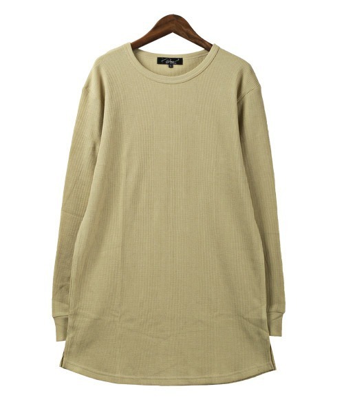 LUXSTYLE（ラグスタイル）の「ワッフルトールロンT（Tシャツ/カットソー・メンズ・ホワイト/ブラック/グレー/ベージュ/ブラウン/カーキ/モカ/チャコール/ネイビー・S/M/L/XL）」の16枚目の写真