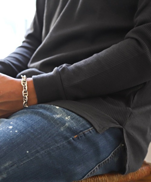 LUXSTYLE（ラグスタイル）の「ワッフルトールロンT（Tシャツ/カットソー・メンズ・ホワイト/ブラック/グレー/ベージュ/ブラウン/カーキ/モカ/チャコール/ネイビー・S/M/L/XL）」の11枚目の写真