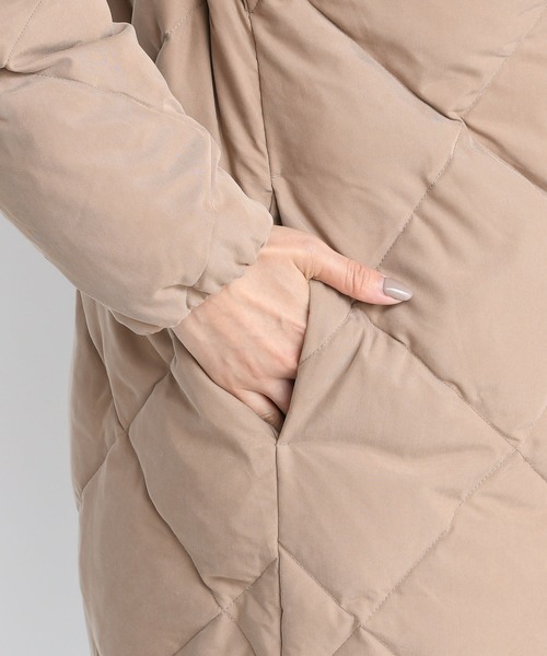 DouDou(ドゥドゥ)の「キルティングダウン(ダウンジャケット/コート・レディース・キャメル/ブラック・FREE)」の16枚目の写真