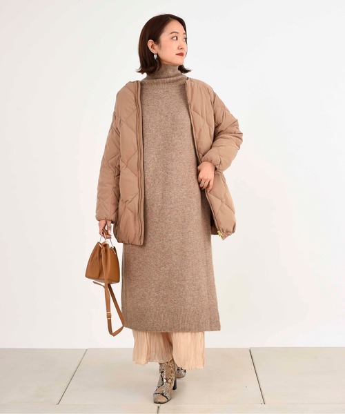 DouDou(ドゥドゥ)の「キルティングダウン(ダウンジャケット/コート・レディース・キャメル/ブラック・FREE)」の19枚目の写真