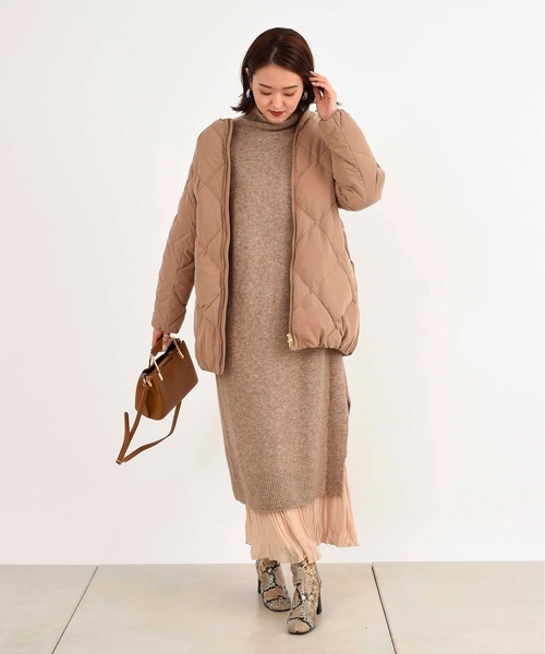 DouDou(ドゥドゥ)の「キルティングダウン(ダウンジャケット/コート・レディース・キャメル/ブラック・FREE)」の18枚目の写真