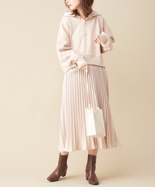 natural couture(ナチュラルクチュール)の「配色プリントプリーツスカート(スカート・レディース・ピンク/チェック/ライトベージュ・FREE)」の6枚目の写真