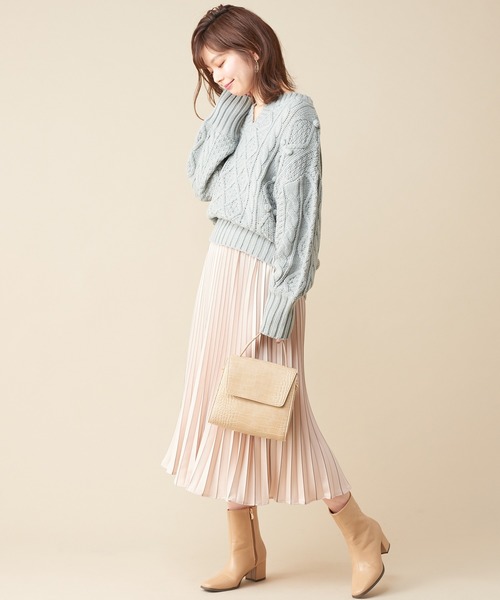 natural couture(ナチュラルクチュール)の「配色プリントプリーツスカート(スカート・レディース・ピンク/チェック/ライトベージュ・FREE)」の12枚目の写真