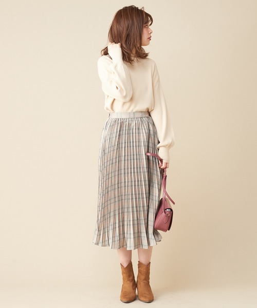 natural couture(ナチュラルクチュール)の「配色プリントプリーツスカート(スカート・レディース・ピンク/チェック/ライトベージュ・FREE)」の22枚目の写真