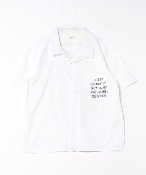 STYLEBLOCK（スタイルブロック）の「ビッグシルエットフォトバックプリントオープンカラーシャツ（シャツ/ブラウス・メンズ・ホワイト/ブラック/ベージュ/サックスブルー・M/L/LL）」の2枚目の写真