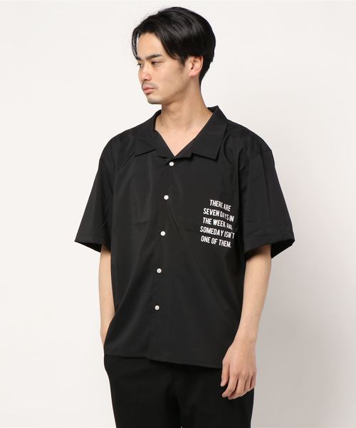 STYLEBLOCK（スタイルブロック）の「ビッグシルエットフォトバックプリントオープンカラーシャツ（シャツ/ブラウス・メンズ・ホワイト/ブラック/ベージュ/サックスブルー・M/L/LL）」の3枚目の写真