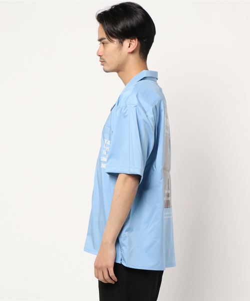 STYLEBLOCK（スタイルブロック）の「ビッグシルエットフォトバックプリントオープンカラーシャツ（シャツ/ブラウス・メンズ・ホワイト/ブラック/ベージュ/サックスブルー・M/L/LL）」の7枚目の写真