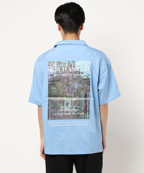 セール】ビッグシルエットフォトバックプリントオープンカラー
