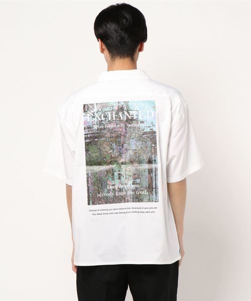 STYLEBLOCK（スタイルブロック）の「ビッグシルエットフォトバックプリントオープンカラーシャツ（シャツ/ブラウス・メンズ・ホワイト/ブラック/ベージュ/サックスブルー・M/L/LL）」の9枚目の写真