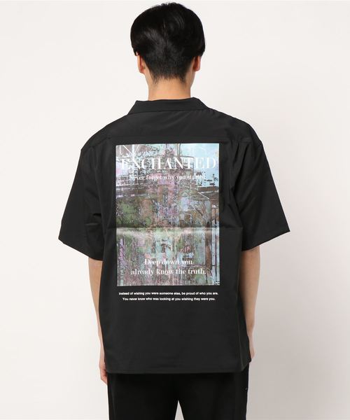 STYLEBLOCK（スタイルブロック）の「ビッグシルエットフォトバックプリントオープンカラーシャツ（シャツ/ブラウス・メンズ・ホワイト/ブラック/ベージュ/サックスブルー・M/L/LL）」の5枚目の写真