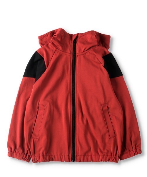 BRANSHES（ブランシェス）の「配色切り替えUVカットパーカー（パーカー・キッズ・ライトグレー/レッド・130cm/90cm/100cm/120cm/110cm/140cm/150cm）」の5枚目の写真