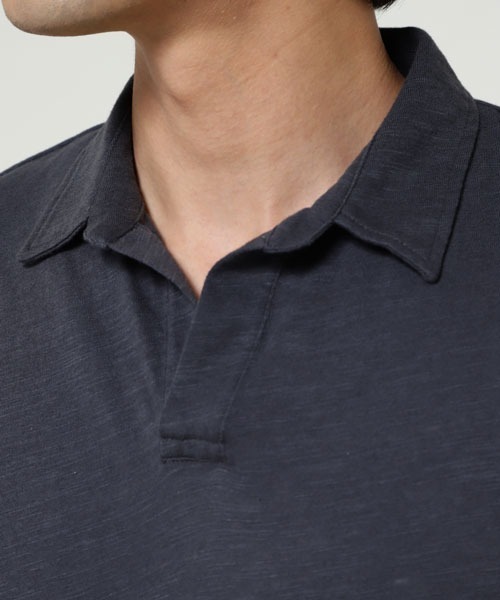 SUNSPEL(サンスペル)の「SUNSPEL / MEN’S PIMA COTTON LINEN(ポロシャツ・メンズ・ネイビー/セージグリーン/チャコール・SMALL/MEDIUM/LARGE)」の8枚目の写真