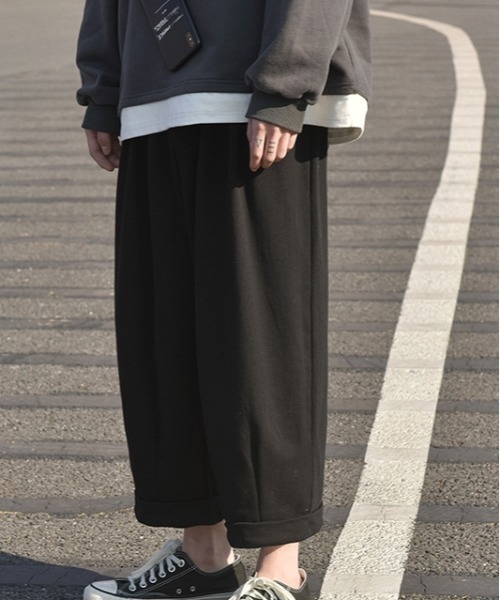 MGV（エムジーヴィー）の「ロールアップワイドパンツ（スラックス・メンズ・ブラック/グレー・MEDIUM/LARGE）」の6枚目の写真