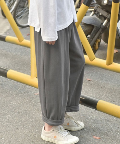 MGV（エムジーヴィー）の「ロールアップワイドパンツ（スラックス・メンズ・ブラック/グレー・MEDIUM/LARGE）」の4枚目の写真