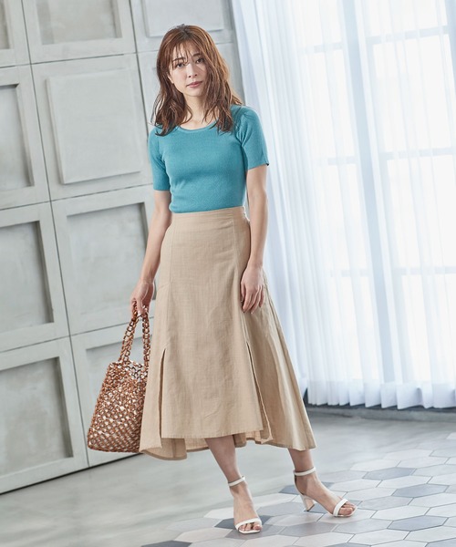 KOBE LETTUCE（コウベレタス）の「スラブガーゼスリットマーメイドスカート（スカート・レディース・ライトベージュ/パープル/ベージュ/ブラック・FREE）」の20枚目の写真