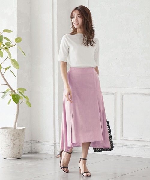 KOBE LETTUCE（コウベレタス）の「スラブガーゼスリットマーメイドスカート（スカート・レディース・ライトベージュ/パープル/ベージュ/ブラック・FREE）」の18枚目の写真