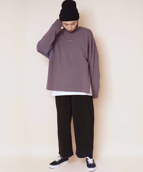 Dickies(ディッキーズ)の「【DICKIES/ディッキーズ】ワンポイントクルーネックチュニックスウェット/トレーナー サイドスリット ワンポイントロゴ刺繍(スウェット・レディース・ブラック/パープル/アイボリー・MEDIUM/LARGE)」の9枚目の写真