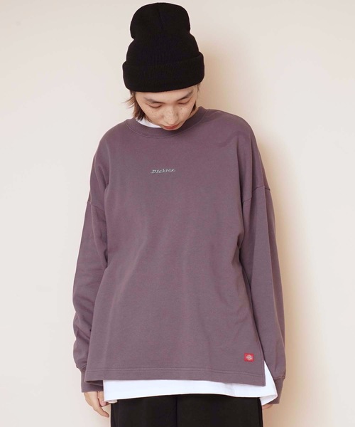 Dickies(ディッキーズ)の「【DICKIES/ディッキーズ】ワンポイントクルーネックチュニックスウェット/トレーナー サイドスリット ワンポイントロゴ刺繍(スウェット・レディース・ブラック/パープル/アイボリー・MEDIUM/LARGE)」の12枚目の写真