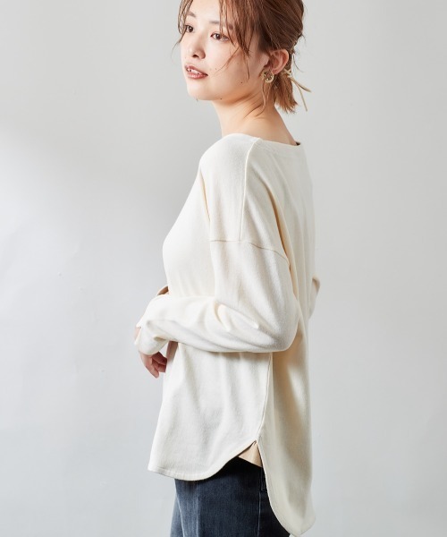 cepo（セポ）の「スリットラウンドロンＴｅｅ（Tシャツ/カットソー・レディース・パープル/グレー/ネイビー/チャコールグレー/オフホワイト・M）」の19枚目の写真