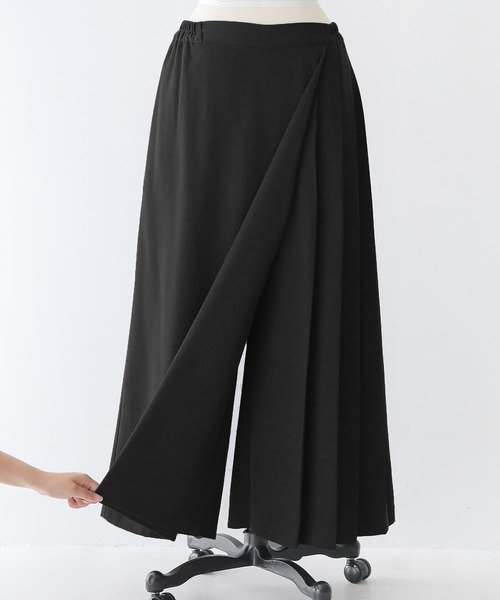 kOhAKU（コハク）の「『カシュクール風アシメプリーツパンツ』（その他パンツ・レディース・ネイビー/ブラック・1/2）」の18枚目の写真