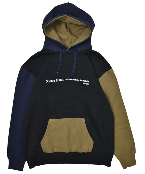 DOUBLE STEAL（ダブルスティール）の「Switching Hood 裏起毛パーカー（パーカー・メンズ・ブラック系その他/マルチ/ブラック系その他2/グレー系その他2/グレー系その他・MEDIUM/LARGE/X-LARGE）」の5枚目の写真