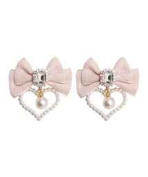 ROJITA | ハートチャーム付きリボンイヤリング(イヤリング)