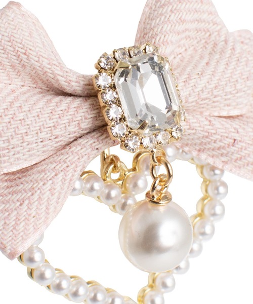 ROJITA（ロジータ）の「ハートチャーム付きリボンイヤリング（イヤリング・レディース・ブラック/ピンク・FREE）」の7枚目の写真