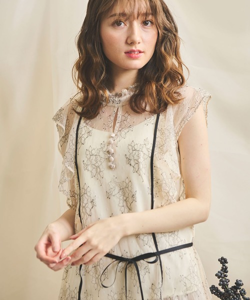 NOELA（ノエラ）の「インナーセットレースチュニック（シャツ/ブラウス・レディース・オフホワイト/オレンジ・FREE）」の9枚目の写真