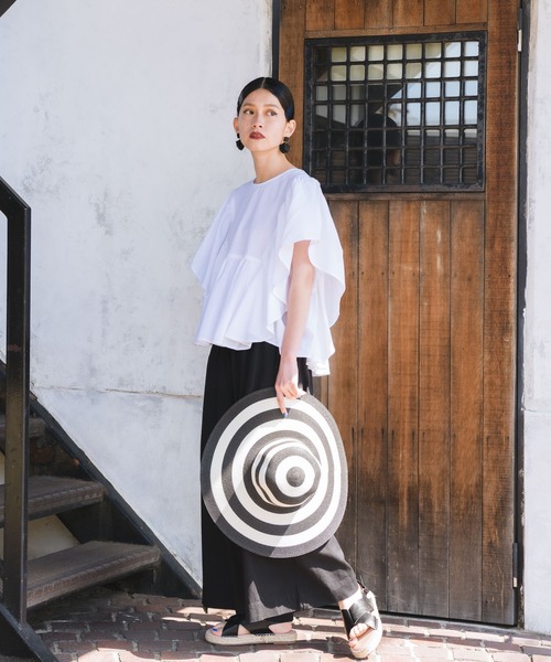 manana suerte(マニャーナスエルテ)の「コットンリネンフリルプルオーバー(シャツ/ブラウス・レディース・ホワイト/ブラック/ベージュ/ブルー・FREE)」の13枚目の写真