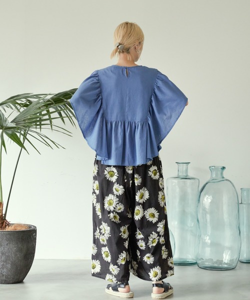 manana suerte(マニャーナスエルテ)の「コットンリネンフリルプルオーバー(シャツ/ブラウス・レディース・ホワイト/ブラック/ベージュ/ブルー・FREE)」の18枚目の写真