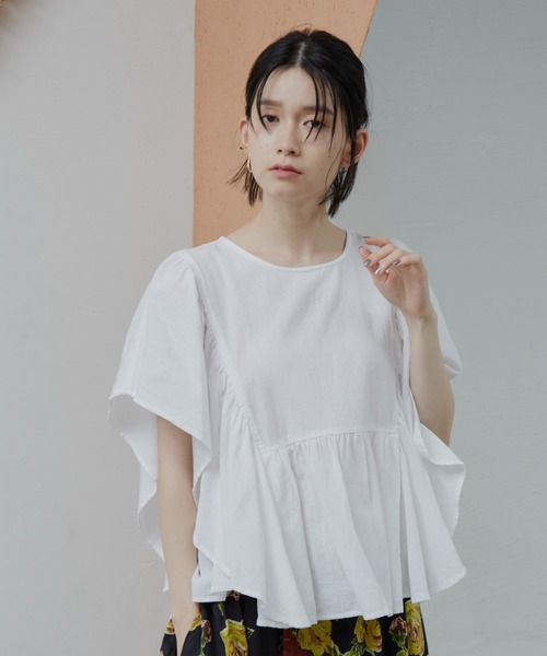 manana suerte(マニャーナスエルテ)の「コットンリネンフリルプルオーバー(シャツ/ブラウス・レディース・ホワイト/ブラック/ベージュ/ブルー・FREE)」の21枚目の写真